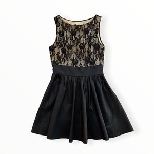 Black Lace Fit and Flare Mini Dress
